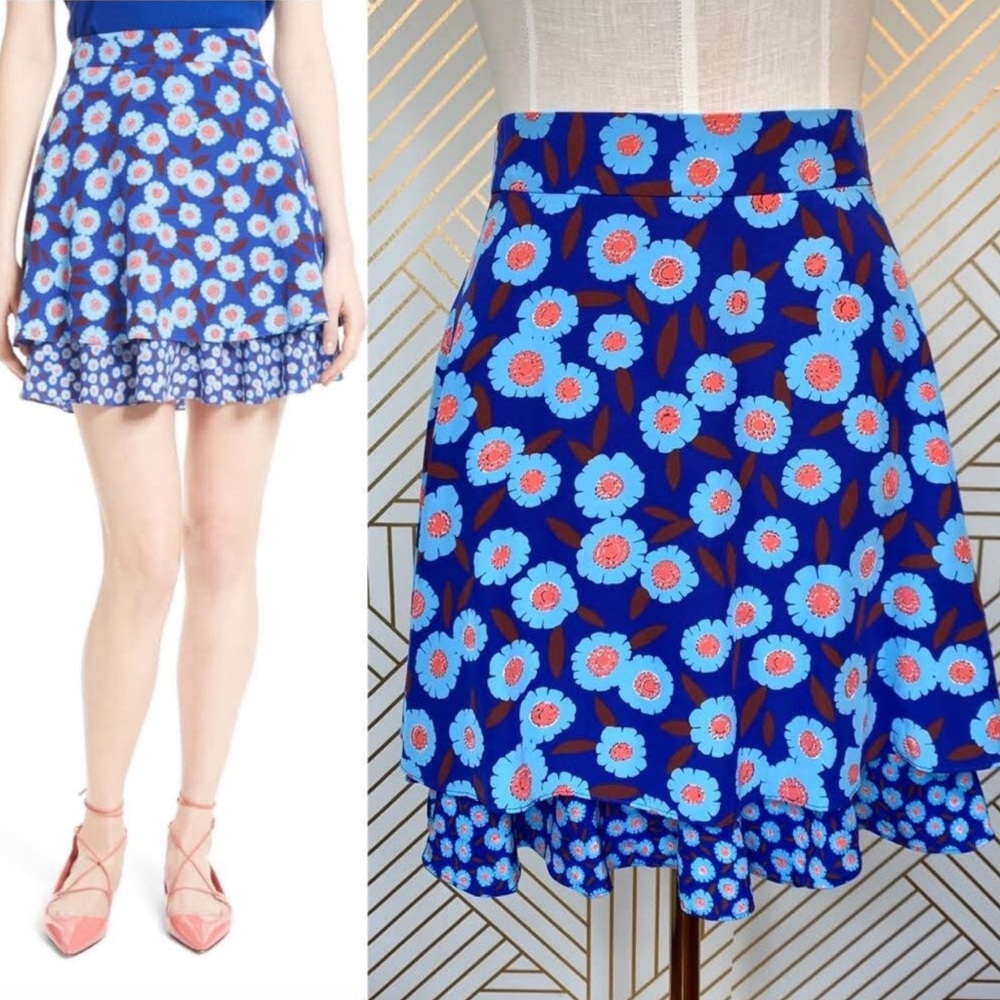 Kate Spade New York - Tangier Floral Double Layer Skirt Size 2 - Picture 5 of 17
